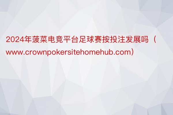 2024年菠菜电竞平台足球赛按投注发展吗（www.crownpokersitehomehub.com）